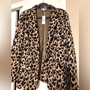 LOFT cheetah print blazer, size XL